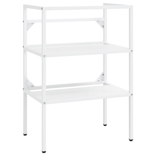 338485 vidaXL Bathroom Washbasin Frame White 59x38x83 cm Iron