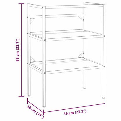 338485 vidaXL Bathroom Washbasin Frame White 59x38x83 cm Iron