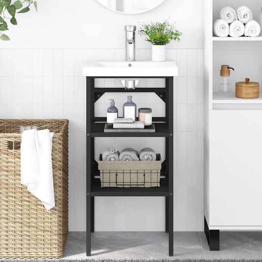 Bathroom Washbasin Frame Black 40x38x83 cm Iron
