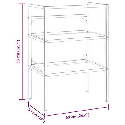 Bathroom Washbasin Frame Black 59x38x83 cm Iron