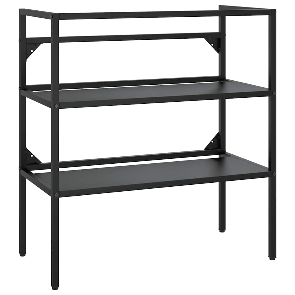 Bathroom Washbasin Frame Black 79x38x83 cm Iron