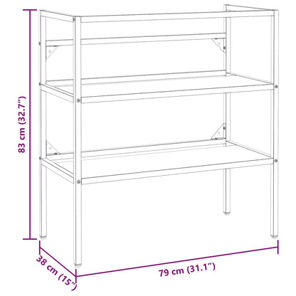 Bathroom Washbasin Frame Black 79x38x83 cm Iron