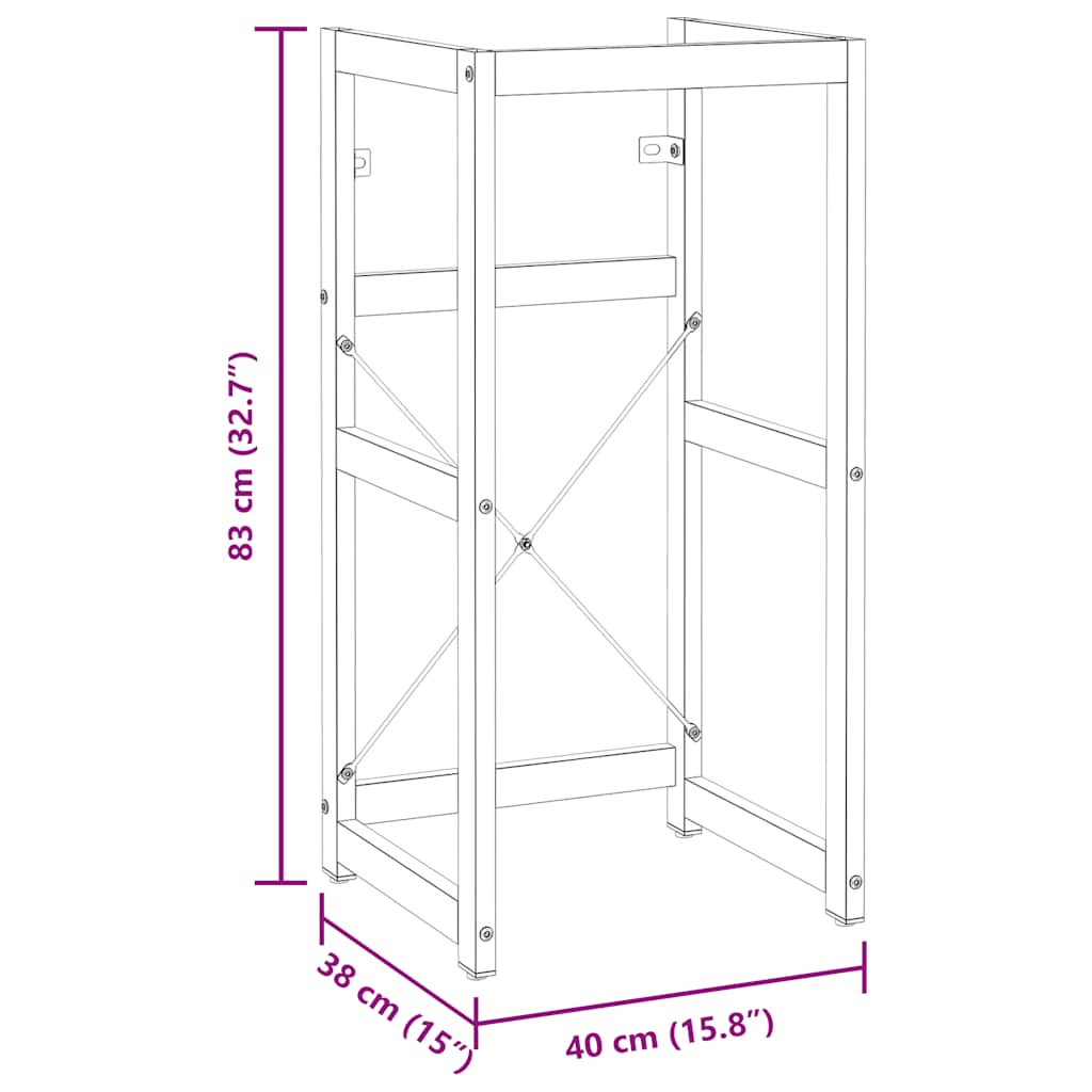 Bathroom Washbasin Frame White 40x38x83 cm Iron