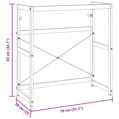 338498 vidaXL Bathroom Washbasin Frame White 79x38x83 cm Iron