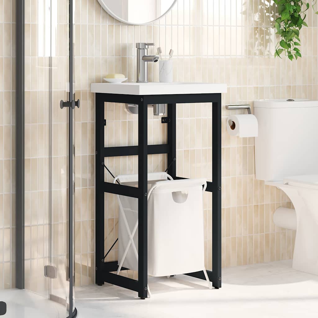 Bathroom Washbasin Frame Black 40x38x83 cm Iron