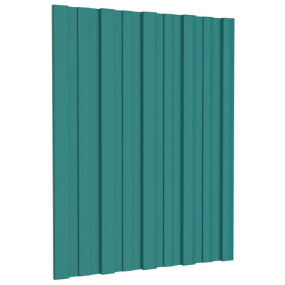 Roof Panel 12 pcs Green 60 x 45 cm Galvanised steel