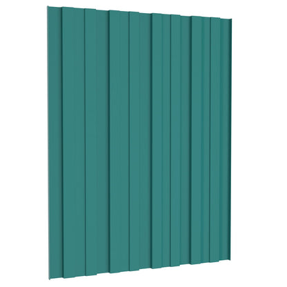 Roof Panel 12 pcs Green 60 x 45 cm Galvanised steel