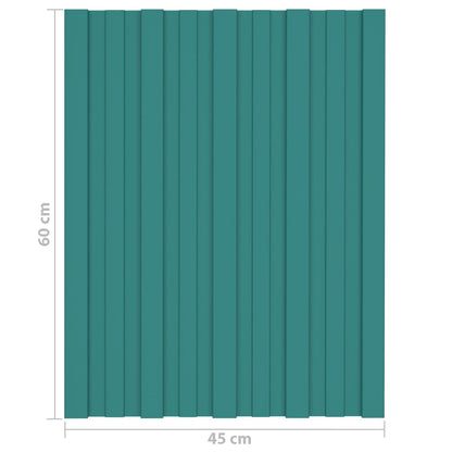Roof Panel 12 pcs Green 60 x 45 cm Galvanised steel