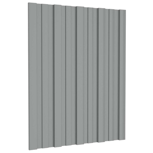 Roof Panel 12 pcs Grey 60 x 45 cm Galvanised steel