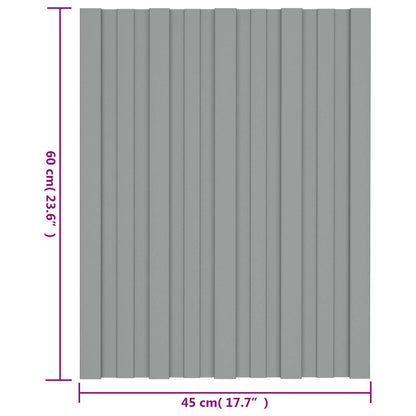 Roof Panel 36 pcs Grey 60 x 45 cm Galvanised steel