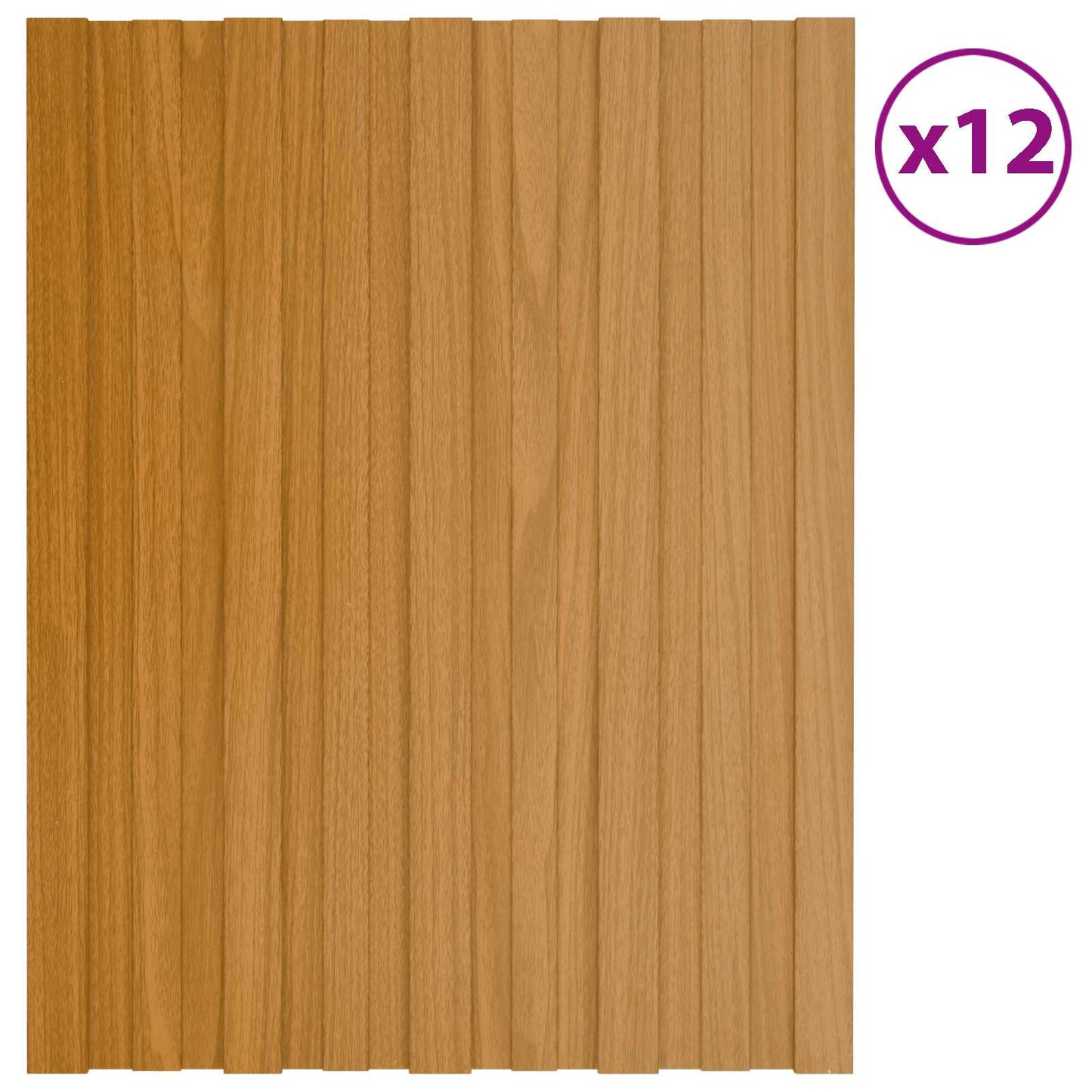 Roof Panel 12 pcs Natural 60 x 45 cm Galvanised steel