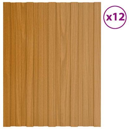 Roof Panel 12 pcs Natural 60 x 45 cm Galvanised steel