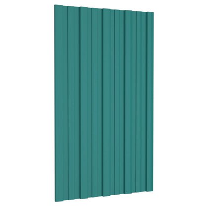 Roof Panel 12 pcs Green 80 x 45 cm Galvanised steel