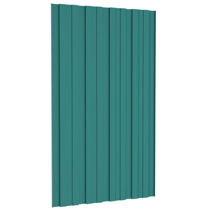 Roof Panel 12 pcs Green 80 x 45 cm Galvanised steel