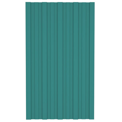 Roof Panel 12 pcs Green 80 x 45 cm Galvanised steel