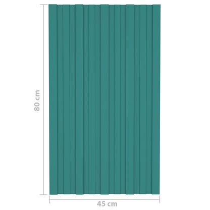 Roof Panel 12 pcs Green 80 x 45 cm Galvanised steel