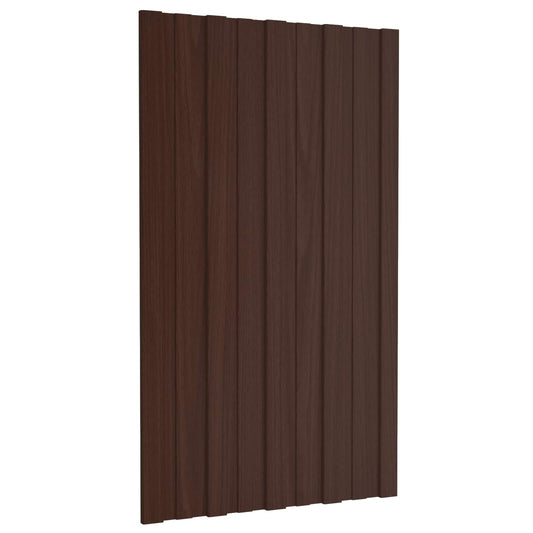 Roof Panel 12 pcs Brown 80 x 45 cm Galvanised steel