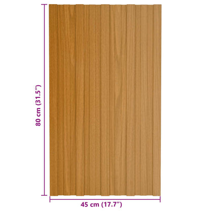 Roof Panel 12 pcs Natural 80 x 45 cm Galvanised steel