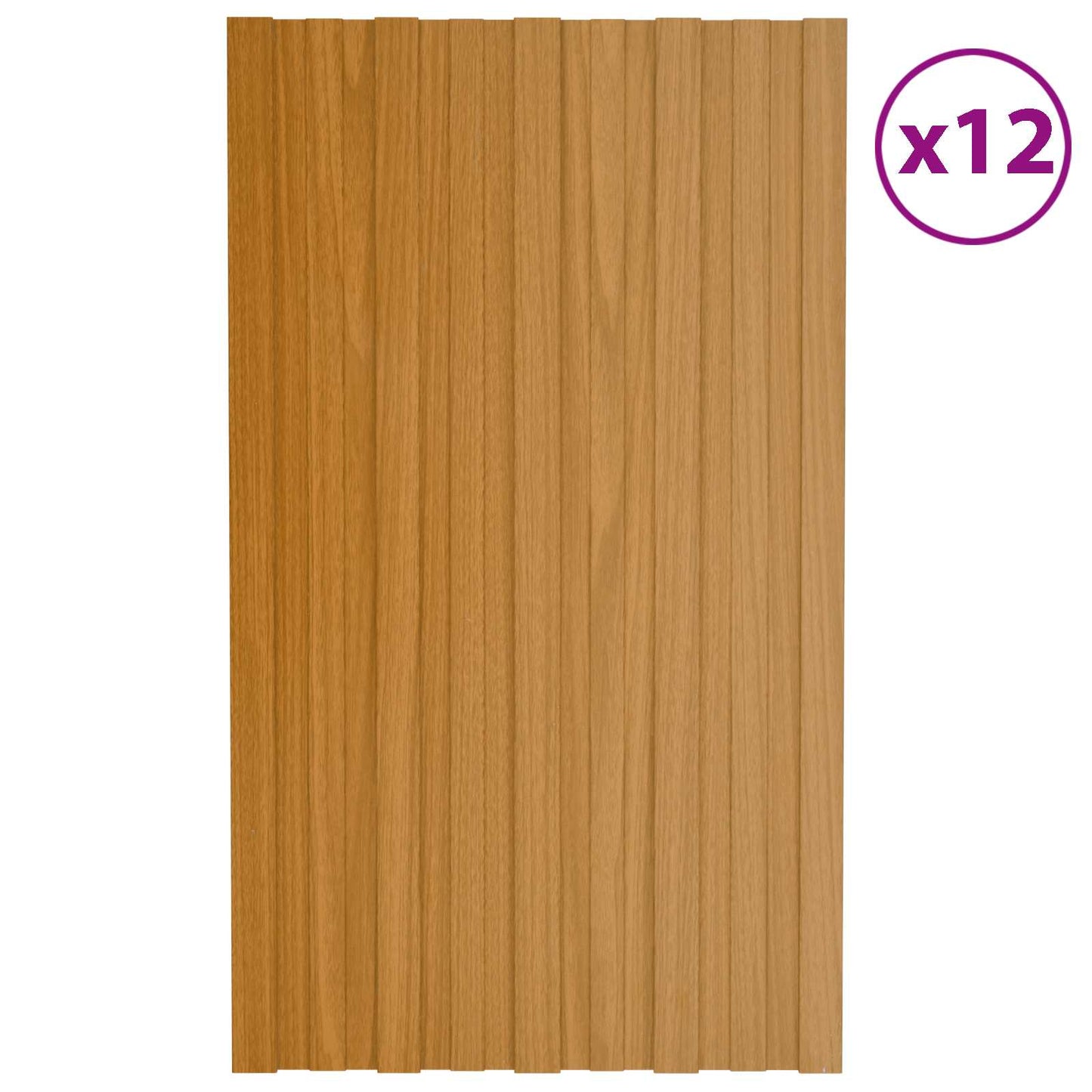 Roof Panel 12 pcs Natural 80 x 45 cm Galvanised steel