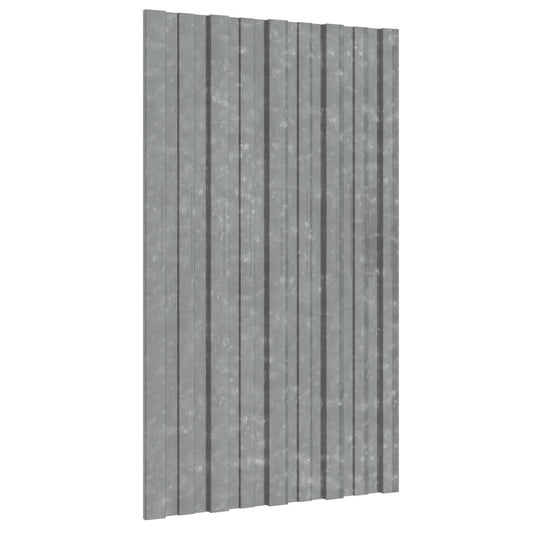 Roof Panel 12 pcs Silver 80 x 45 cm Galvanised steel