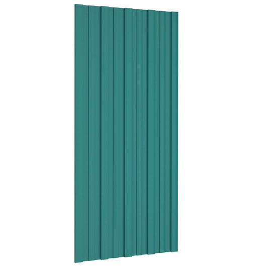 Roof Panel 12 pcs Green 100 x 45 cm Galvanised steel