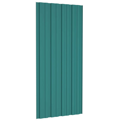 Roof Panel 12 pcs Green 100 x 45 cm Galvanised steel