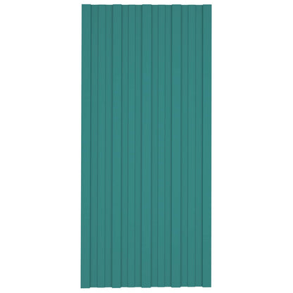 Roof Panel 12 pcs Green 100 x 45 cm Galvanised steel