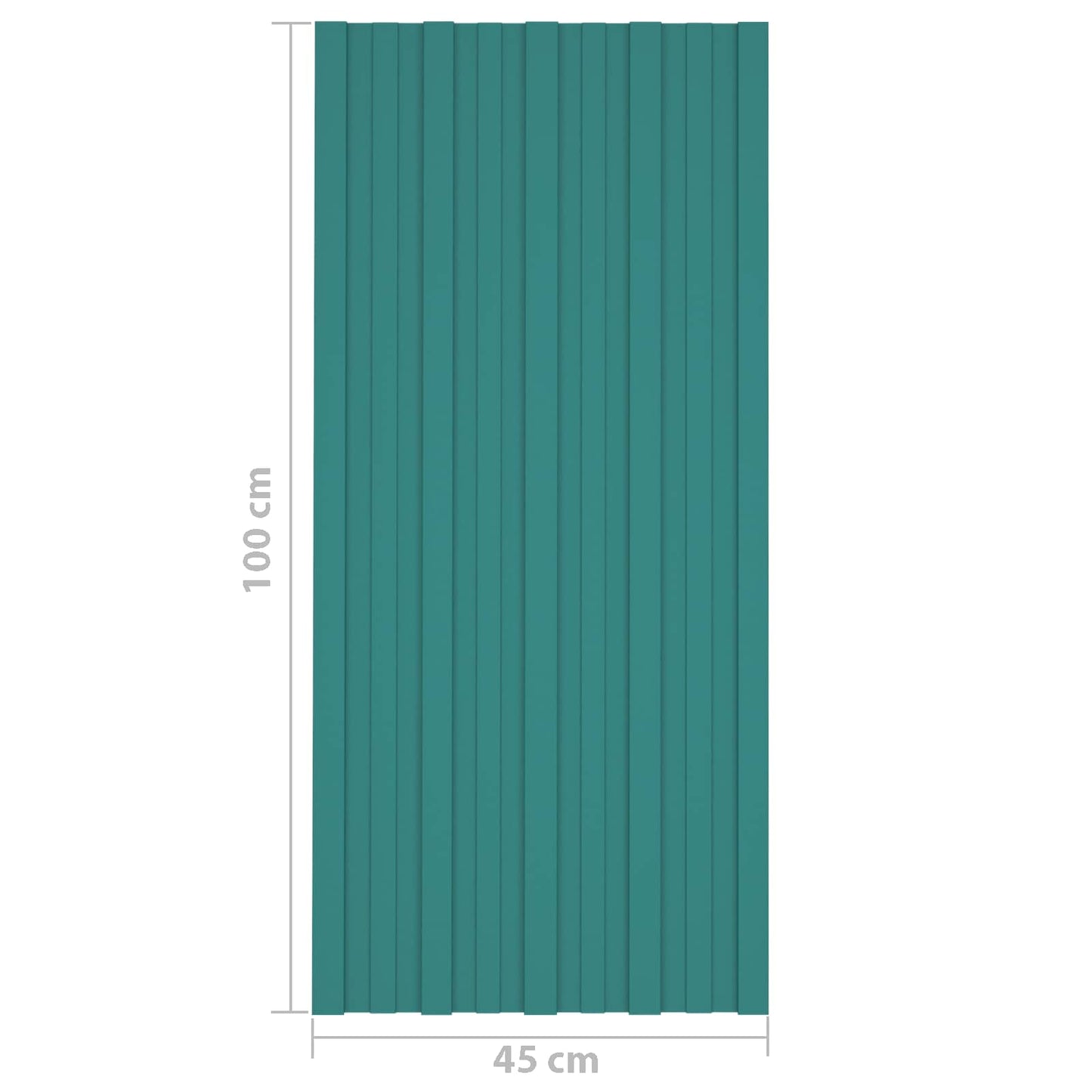 Roof Panel 12 pcs Green 100 x 45 cm Galvanised steel