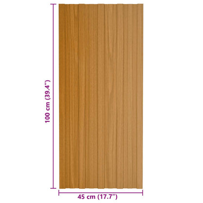 Roof Panel 12 pcs Natural 100 x 45 cm Galvanised steel