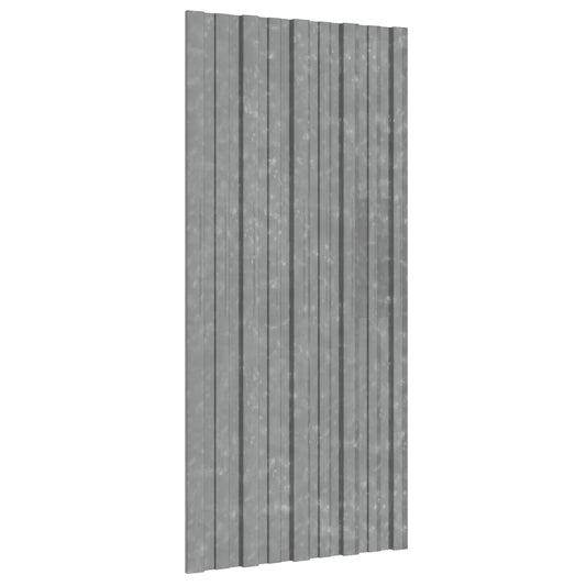 Roof Panel 12 pcs Silver 100 x 45 cm Galvanised steel