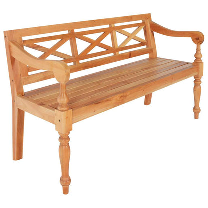 337078 vidaXL Batavia Bench 123 cm Solid Mahogany Wood Light Brown