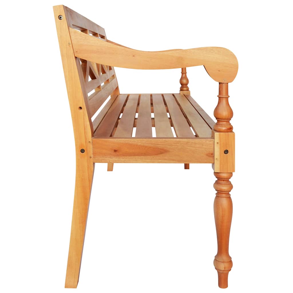 337078 vidaXL Batavia Bench 123 cm Solid Mahogany Wood Light Brown