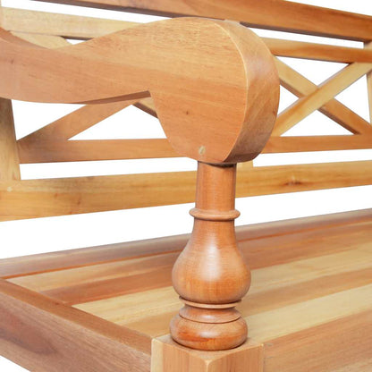 337078 vidaXL Batavia Bench 123 cm Solid Mahogany Wood Light Brown