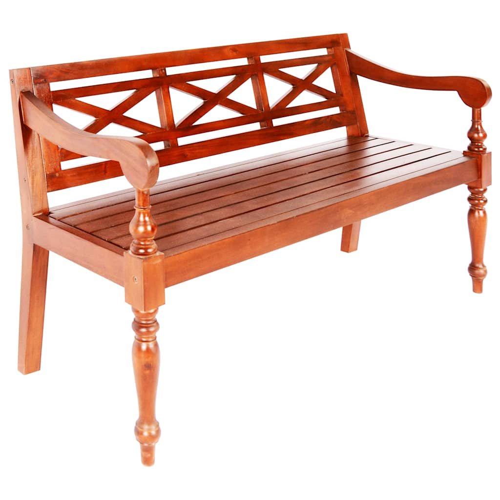 337079 vidaXL Batavia Bench 123 cm Solid Mahogany Wood Dark Brown