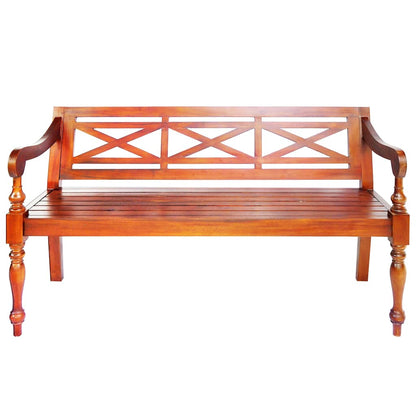 337079 vidaXL Batavia Bench 123 cm Solid Mahogany Wood Dark Brown