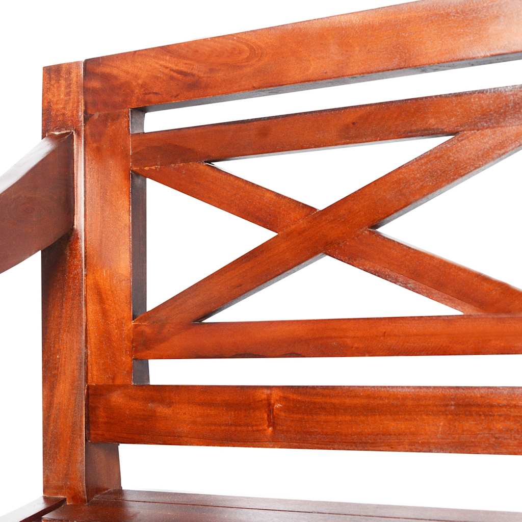 337079 vidaXL Batavia Bench 123 cm Solid Mahogany Wood Dark Brown