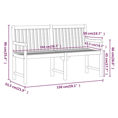 Garden benches 1-Seater 150 x 55.5 x 90 cm Solid Acacia Wood