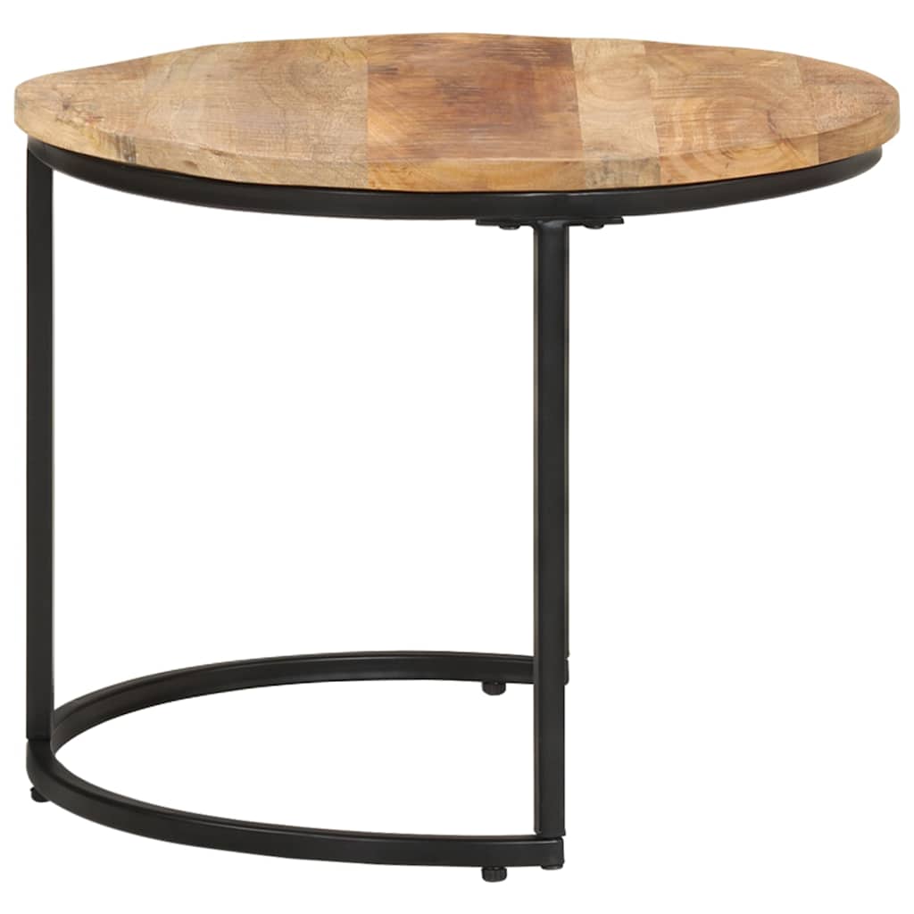 337999 vidaXL Nesting Tables 2 pcs Rough Mango Wood