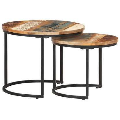 338000 vidaXL Nesting Tables 2 pcs Solid Reclaimed Wood