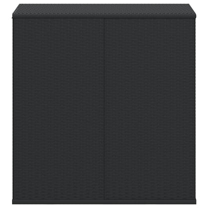 Garden Cushion Box PE Rattan 100x49x103.5 cm Black