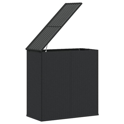Garden Cushion Box PE Rattan 100x49x103.5 cm Black