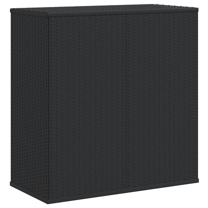 Garden Cushion Box PE Rattan 100x49x103.5 cm Black