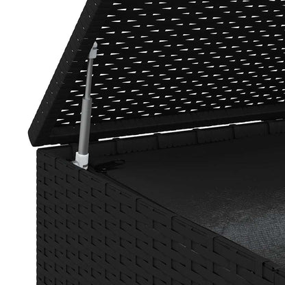 Garden Cushion Box PE Rattan 100x49x103.5 cm Black