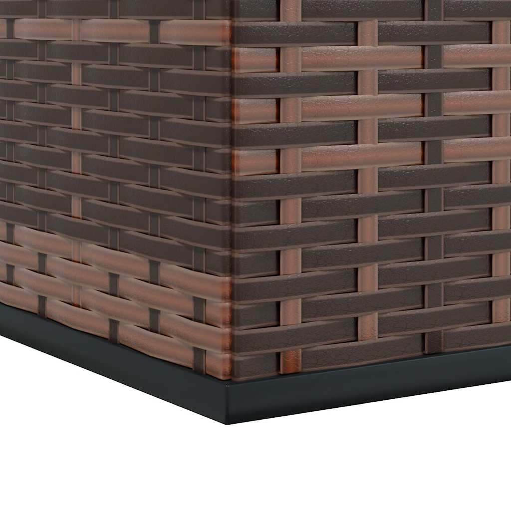 Garden Cushion Box PE Rattan 100x49x103.5 cm Brown