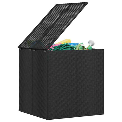 Garden Cushion Box PE Rattan 100x97,5x104 cm Black