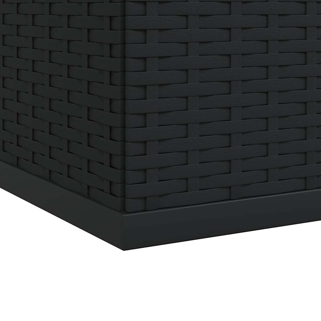 Garden Cushion Box PE Rattan 100x97,5x104 cm Black