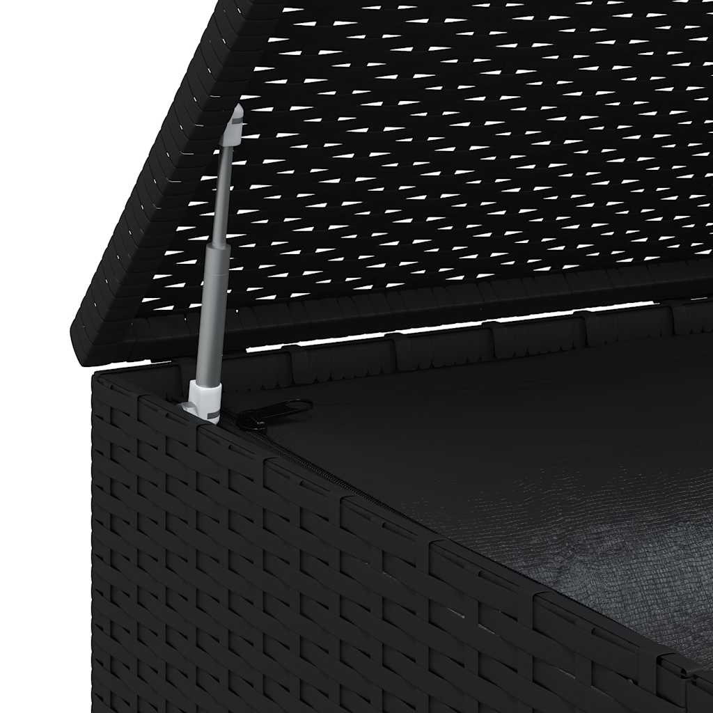 Garden Cushion Box PE Rattan 100x97,5x104 cm Black