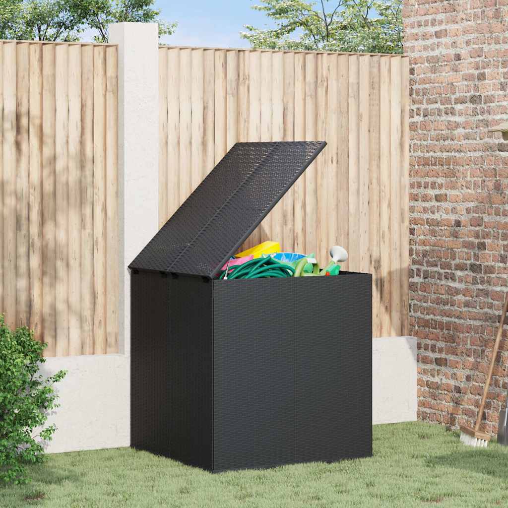 Garden Cushion Box PE Rattan 100x97,5x104 cm Black