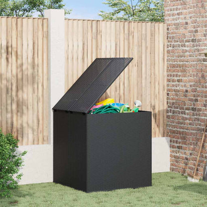 Garden Cushion Box PE Rattan 100x97,5x104 cm Black