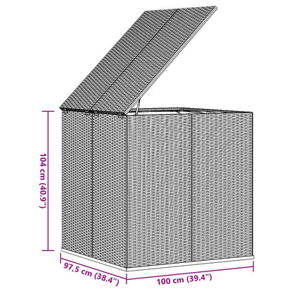 Garden Cushion Box PE Rattan 100x97.5x104 cm Grey